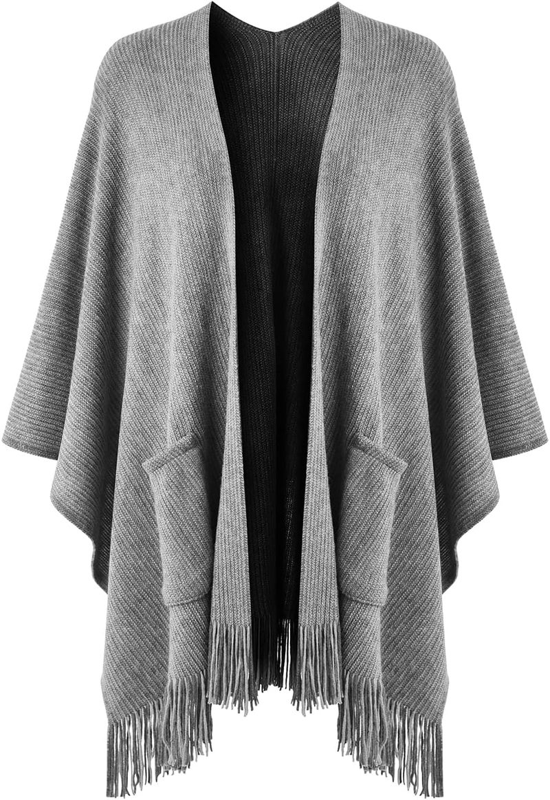 Ferand Shawl Wraps for Women, Cozy Lightweight Poncho Cape with Pockets, Warm for Fall Winter Travel - Image 1